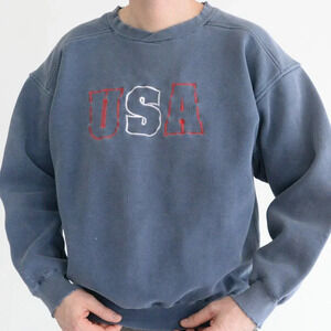 Vintage Galt Crew Blue U.S.A. 100% Cotton Crew Neck Sweater Size  Large